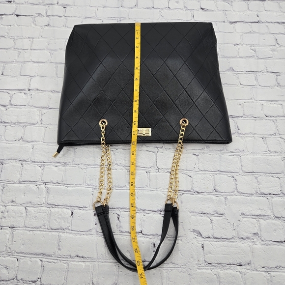Elegant Black Quilted Tote Bag NWOT - Picture 7 of 7